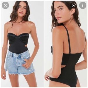 “Out from Under” for Urban Outfitters Satin Bustier Bodysuit